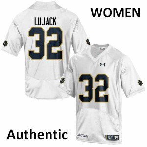 #32 Johnny Lujack Notre Dame Women's Authentic Player Jersey White