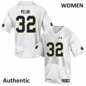 #32 Patrick Pelini University of Notre Dame Women's Authentic Stitch Jersey White