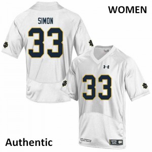 #33 Shayne Simon Notre Dame Women's Authentic High School Jerseys White