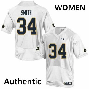 #34 Jahmir Smith Notre Dame Women's Authentic College Jerseys White