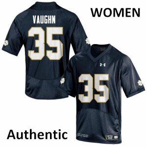 #35 Donte Vaughn Fighting Irish Women's Authentic High School Jersey Navy Blue