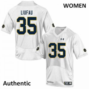 #35 Marist Liufau Irish Women's Authentic High School Jerseys White