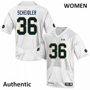 #36 Eddie Scheidler Irish Women's Authentic Official Jerseys White