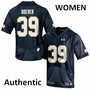 #39 Jonathan Doerer Fighting Irish Women's Authentic Football Jerseys Navy