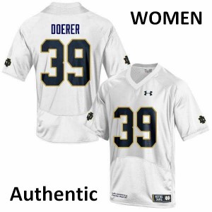 #39 Jonathan Doerer University of Notre Dame Women's Authentic Alumni Jersey White