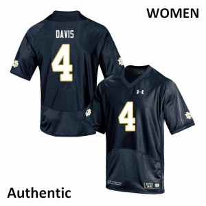 #4 Avery Davis Fighting Irish Women's Authentic College Jersey Navy