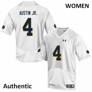 #4 Kevin Austin Jr. Irish Women's Authentic Alumni Jerseys White