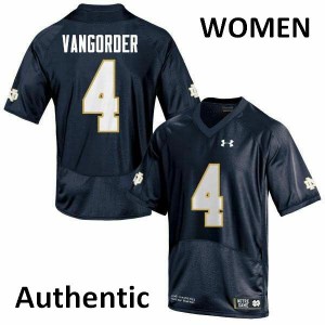 #4 Montgomery VanGorder Fighting Irish Women's Authentic University Jersey Navy Blue