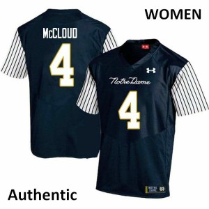 #4 Nick McCloud Fighting Irish Women's Alternate Authentic NCAA Jersey Navy Blue