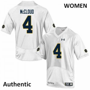#4 Nick McCloud Notre Dame Women's Authentic Embroidery Jerseys White