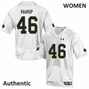 #46 Axel Raarup Notre Dame Fighting Irish Women's Authentic Stitched Jerseys White