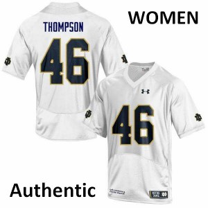 #46 Jimmy Thompson Fighting Irish Women's Authentic Football Jerseys White
