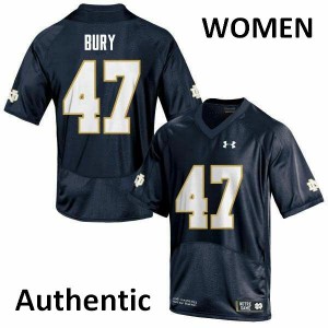 #47 Chris Bury Irish Women's Authentic Stitch Jerseys Navy