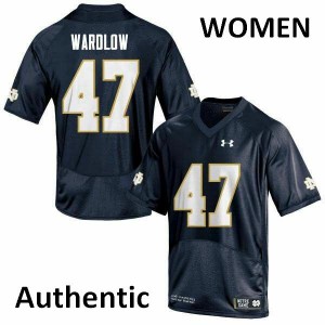 #47 Kofi Wardlow Notre Dame Women's Authentic Football Jersey Navy