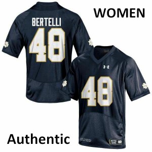 #48 Angelo Bertelli University of Notre Dame Women's Authentic Alumni Jersey Navy Blue