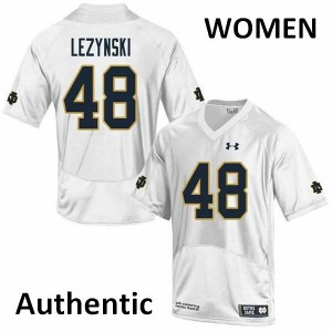 #48 Xavier Lezynski Notre Dame Fighting Irish Women's Authentic NCAA Jerseys White