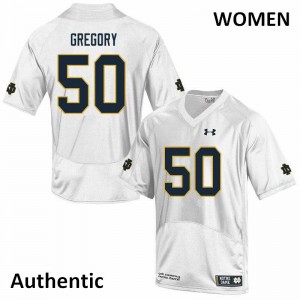 #50 Reed Gregory Irish Women's Authentic Official Jerseys White