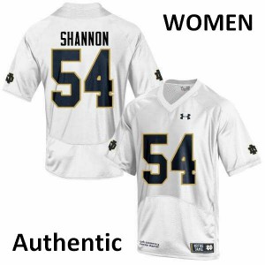 #54 John Shannon Notre Dame Women's Authentic NCAA Jerseys White