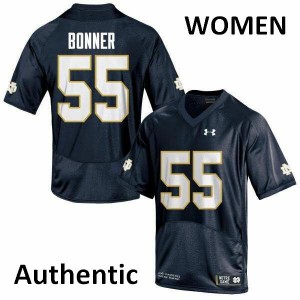 #55 Jonathan Bonner University of Notre Dame Women's Authentic NCAA Jersey Navy Blue