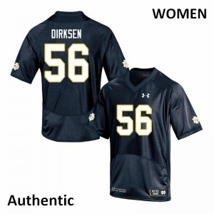 #56 John Dirksen University of Notre Dame Women's Authentic Stitched Jerseys Navy