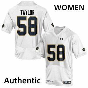 #58 Elijah Taylor UND Women's Authentic Stitch Jerseys White