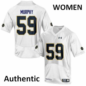 #59 Kier Murphy University of Notre Dame Women's Authentic Stitched Jerseys White