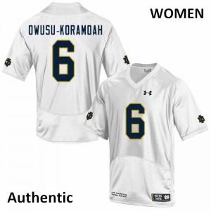#6 Jeremiah Owusu-Koramoah UND Women's Authentic Stitch Jerseys White