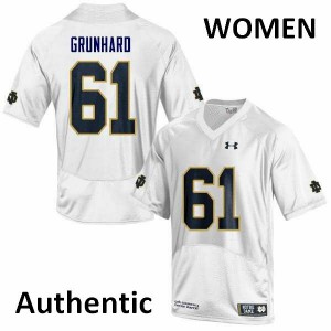 #61 Colin Grunhard Notre Dame Women's Authentic Alumni Jersey White