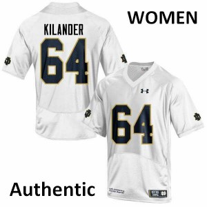 #64 Ryan Kilander UND Women's Authentic Embroidery Jersey White