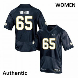 #65 Michael Vinson Notre Dame Women's Authentic Stitch Jersey Navy