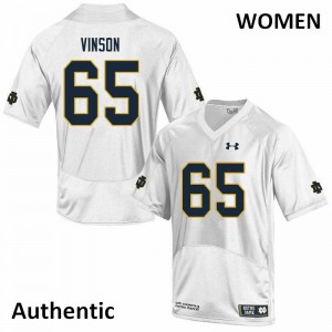 #65 Michael Vinson Irish Women's Authentic Embroidery Jersey White