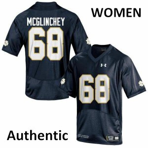 #68 Mike McGlinchey Fighting Irish Women's Authentic Embroidery Jerseys Navy Blue