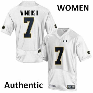 #7 Brandon Wimbush Irish Women's Authentic University Jersey White