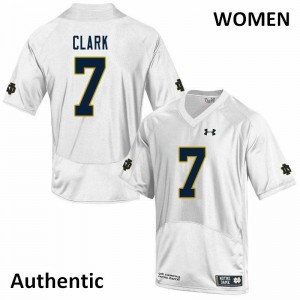 #7 Brendon Clark Notre Dame Fighting Irish Women's Authentic Stitched Jerseys White