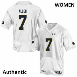 #7 Derrik Allen Fighting Irish Women's Authentic College Jerseys White
