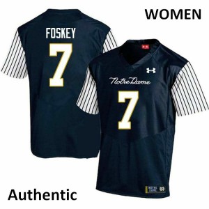#7 Isaiah Foskey University of Notre Dame Women's Alternate Authentic Player Jersey Navy Blue
