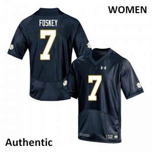 #7 Isaiah Foskey UND Women's Authentic Embroidery Jersey Navy