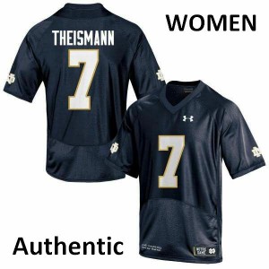 #7 Joe Theismann Notre Dame Women's Authentic Stitched Jersey Navy Blue