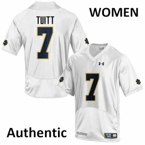 #7 Stephon Tuitt Irish Women's Authentic Player Jerseys White