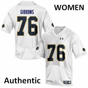 #76 Dillan Gibbons Notre Dame Fighting Irish Women's Authentic Embroidery Jerseys White