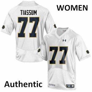 #77 Brandon Tiassum Fighting Irish Women's Authentic NCAA Jerseys White