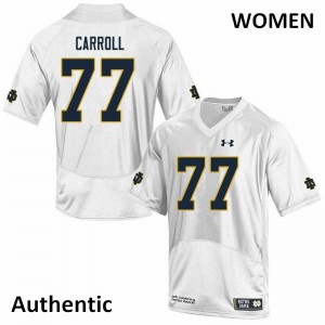 #77 Quinn Carroll Fighting Irish Women's Authentic Stitched Jerseys White