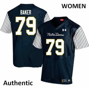 #79 Tosh Baker Irish Women's Alternate Authentic Alumni Jerseys Navy Blue