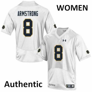 #8 Jafar Armstrong Fighting Irish Women's Authentic High School Jerseys White