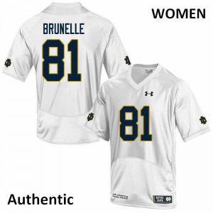 #81 Jay Brunelle Notre Dame Women's Authentic College Jersey White