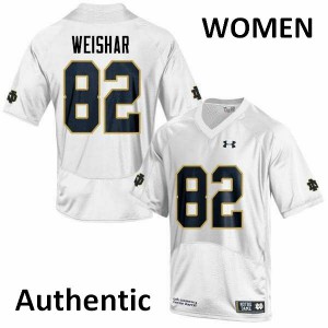 #82 Nic Weishar Fighting Irish Women's Authentic Official Jerseys White