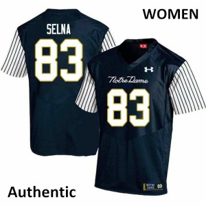 #83 Charlie Selna UND Women's Alternate Authentic Player Jerseys Navy Blue