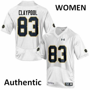#83 Chase Claypool Notre Dame Women's Authentic Football Jersey White