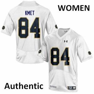 #84 Cole Kmet Notre Dame Women's Authentic Embroidery Jerseys White