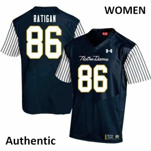 #86 Conor Ratigan University of Notre Dame Women's Alternate Authentic Stitched Jerseys Navy Blue